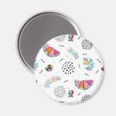 Memphis Style Tropical Summer Pattern Magnet (Vorderseite/Rückseite)