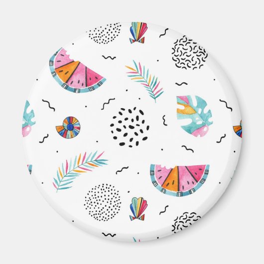 Memphis Style Tropical Summer Pattern Magnet (Vorne)
