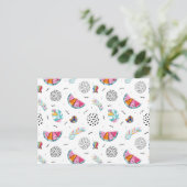 Memphis Style Tropical Summer Pattern Postkarte (Stehend Vorderseite)