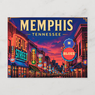 🎸 Memphis Tennessee Beale Street Ansichten Postkarte