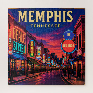 🎸 Memphis Tennessee Beale Street Ansichten Puzzle