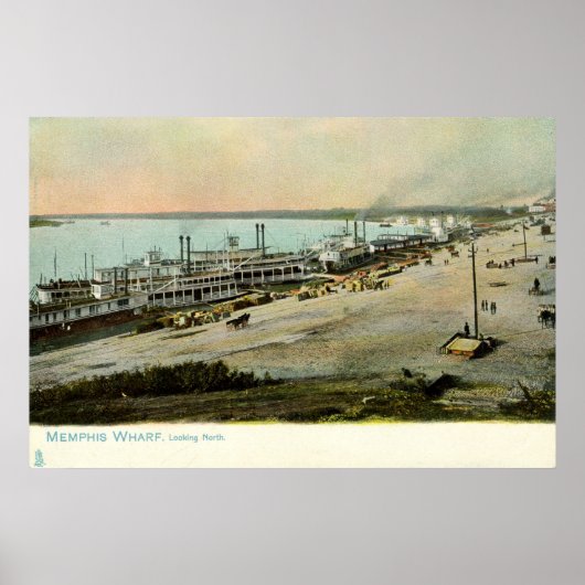 Memphis Tennessee, Boote auf einem Wharf 1906 Vint Poster (Vorne)