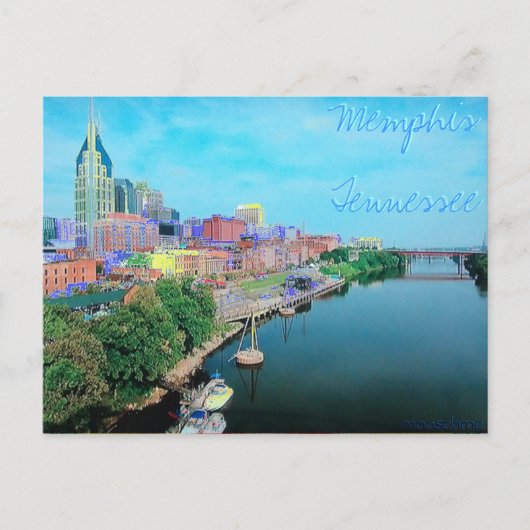 Memphis Tennessee farbige Postkarte (Vorderseite)