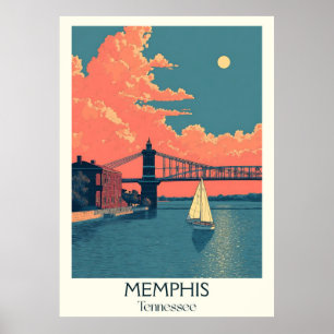 Memphis Tennessee Flussbrücke Poster