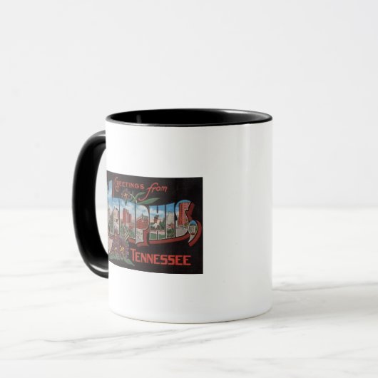 Memphis, Tennessee - Große Buchstabenszenen Tasse (Vorderseite Links)