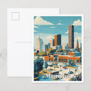 Memphis Tennessee Kunst Vintage Reiseillustration Postkarte