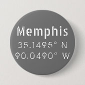 Memphis Tennessee Längengrad Latitude Button (Vorderseite)