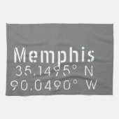 Memphis Tennessee Längengrad Latitude Geschirrtuch (Horizontal)