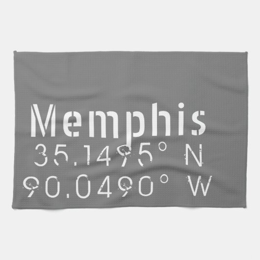 Memphis Tennessee Längengrad Latitude Geschirrtuch (Horizontal)