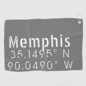 Memphis Tennessee Längengrad Latitude Golfhandtuch (Horizontal)