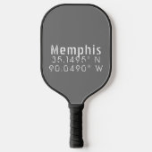 Memphis Tennessee Längengrad Latitude Pickleball Schläger (Vorderseite)