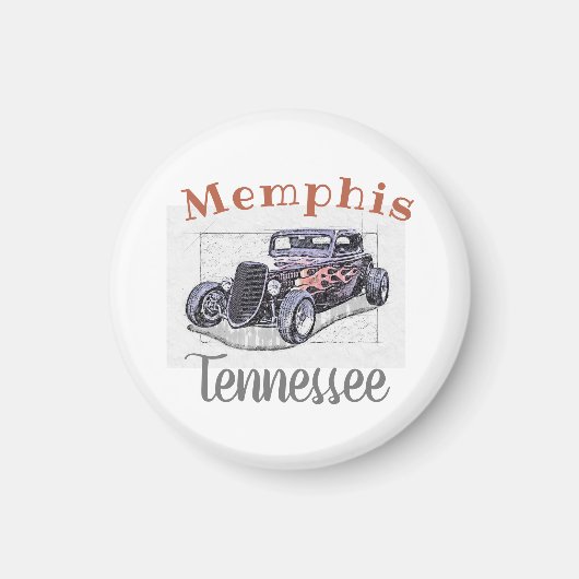 "Memphis Tennessee" Oldtimer-Hotrod Magnet (Vorne)