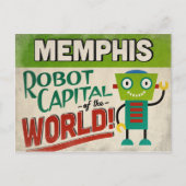 Memphis Tennessee Robot - Funny Vintag Postkarte (Vorderseite)