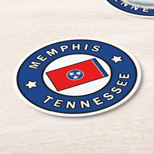 Memphis Tennessee Runder Pappuntersetzer (Angewinkelt)