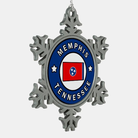 Memphis Tennessee Schneeflocken Zinn-Ornament (Links)