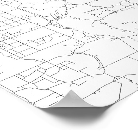 Memphis, Tennessee (schwarz auf weiß) Poster (Ecke)