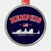 "Memphis Tennessee – Skyline City Ornament Aus Metall (Vorne)