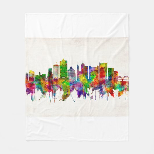 Memphis Tennessee Skyline Fleecedecke (Vorderseite)