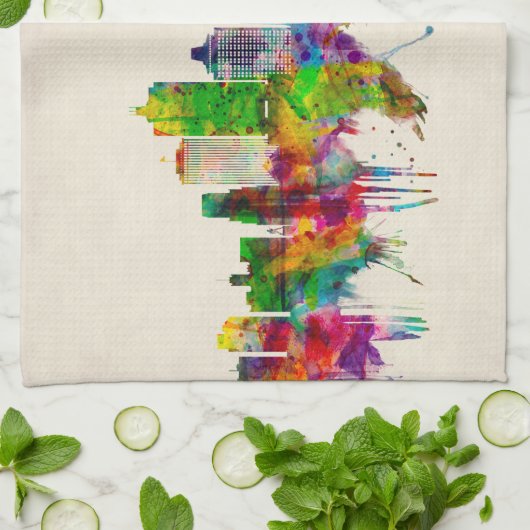 Memphis Tennessee Skyline Geschirrtuch (Gefaltet)