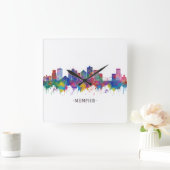 Memphis Tennessee Skyline Quadratische Wanduhr (Zuhause)