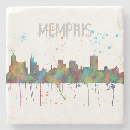 MEMPHIS, TENNESSEE SKYLINE - SteinUntersetzer (Vorderseite)