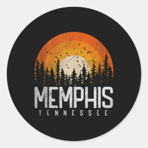 Memphis Tennessee Tn-Shirt Retro-Stil Vintage 70er Runder Aufkleber