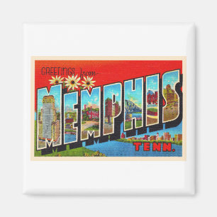 Memphis Tennessee TN Vintager Großbuchstaben Postk Magnet