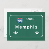Memphis Tennessee und die Autobahn Fernstraße : Postkarte (Vorne/Hinten)