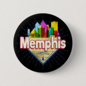 Memphis Tennessee United Staaten Retro Skyline Button (Vorderseite)