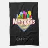 Memphis Tennessee United Staaten Retro Skyline Geschirrtuch (Vertikal)
