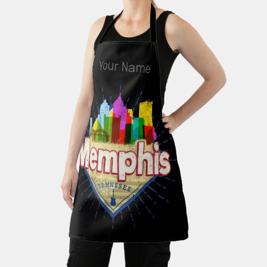 Memphis Tennessee United Staaten Retro Skyline Schürze (InSitu)