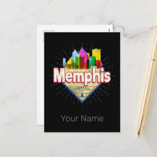 Memphis Tennessee Vereinigte Staaten Retro-Silhoue Feiertagspostkarte
