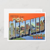 Memphis, Tennessee Vintage Großbuchstaben Postkart Postkarte (Vorne/Hinten)