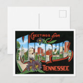 Memphis, Tennessee Vintage Großbuchstaben Postkart Postkarte (Vorne/Hinten)