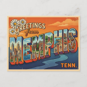 Memphis Tennessee Vintage Reise Postkarte