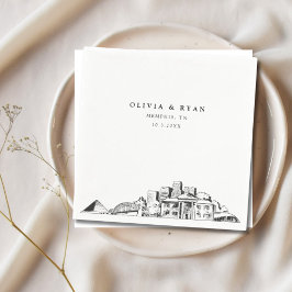 Memphis Tennessee Wedding Paper Cocktail Napkin Serviette