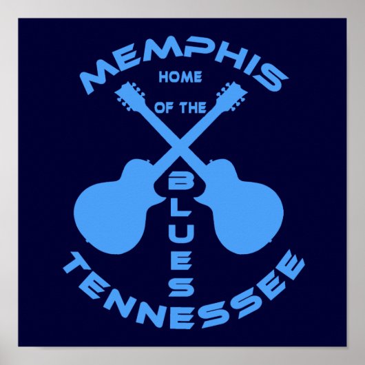 Memphis, Tennessee Zuhause der Blues Poster (Vorne)