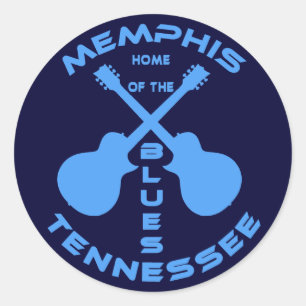Memphis, Tennessee Zuhause der Blues Runder Aufkleber