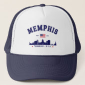 "Memphis TN Embroidered – Classic Skyline Truckerkappe (Vorderseite)