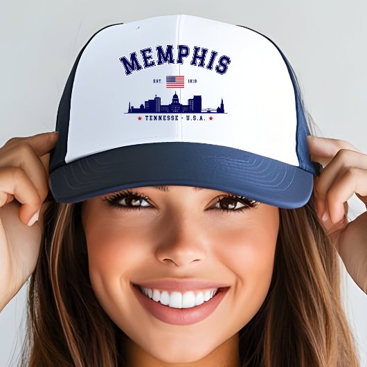 "Memphis TN Embroidered – Classic Skyline  Truckerkappe