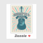 Memphis, TN: Gitarrenserie | Rock-N-Roll Aufkleber (Blatt)