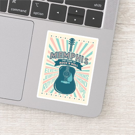 Memphis, TN: Gitarrenserie | Rock-N-Roll Aufkleber (Detail)