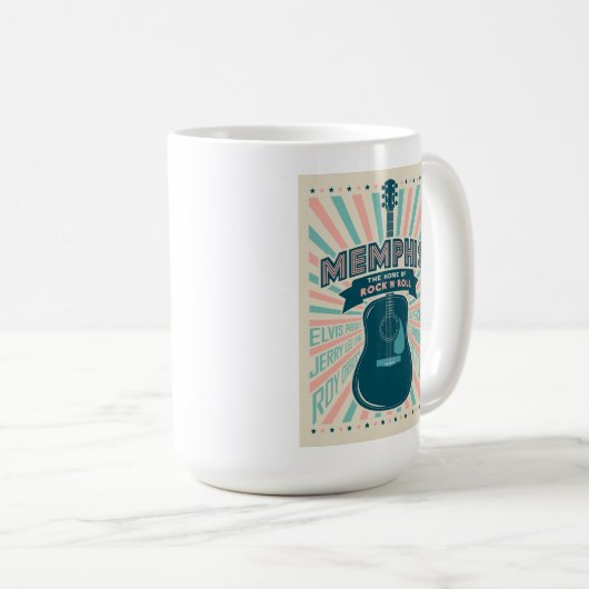 Memphis, TN: Gitarrenserie | Rock-N-Roll Kaffeetasse (VorderseiteRechts)