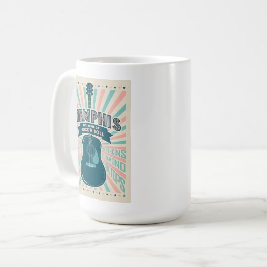 Memphis, TN: Gitarrenserie | Rock-N-Roll Kaffeetasse (Vorderseite Links)