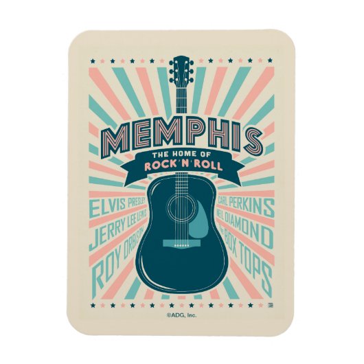 Memphis, TN: Gitarrenserie | Rock-N-Roll Magnet (Vertikal)