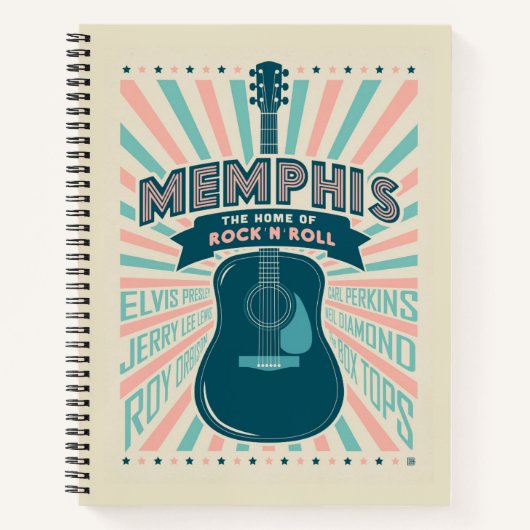 Memphis, TN: Gitarrenserie | Rock-N-Roll Notizblock (Vorderseite)