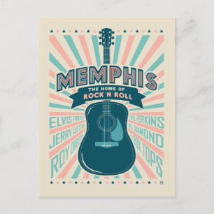 Memphis, TN: Gitarrenserie   Rock-N-Roll Postkarte