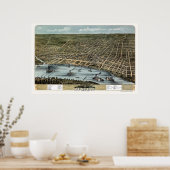 Memphis, TN Panorama Karte - 1870 Poster (Küche)