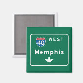 Memphis, TN Road Sign Magnet (Vorderseite/Rückseite)