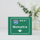 Memphis, TN Road Sign Postkarte (Stehend Vorderseite)